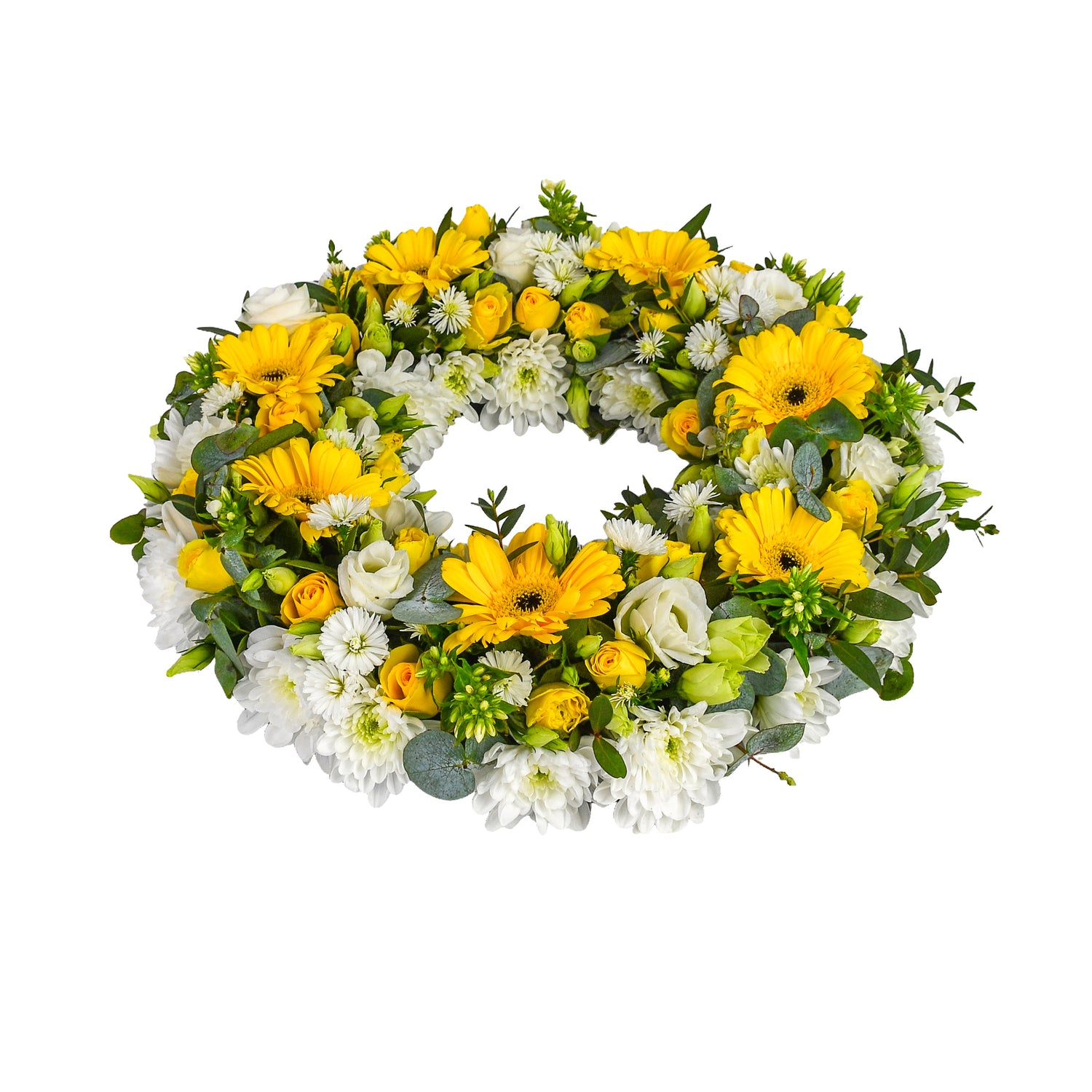 Yellow and White Wreath