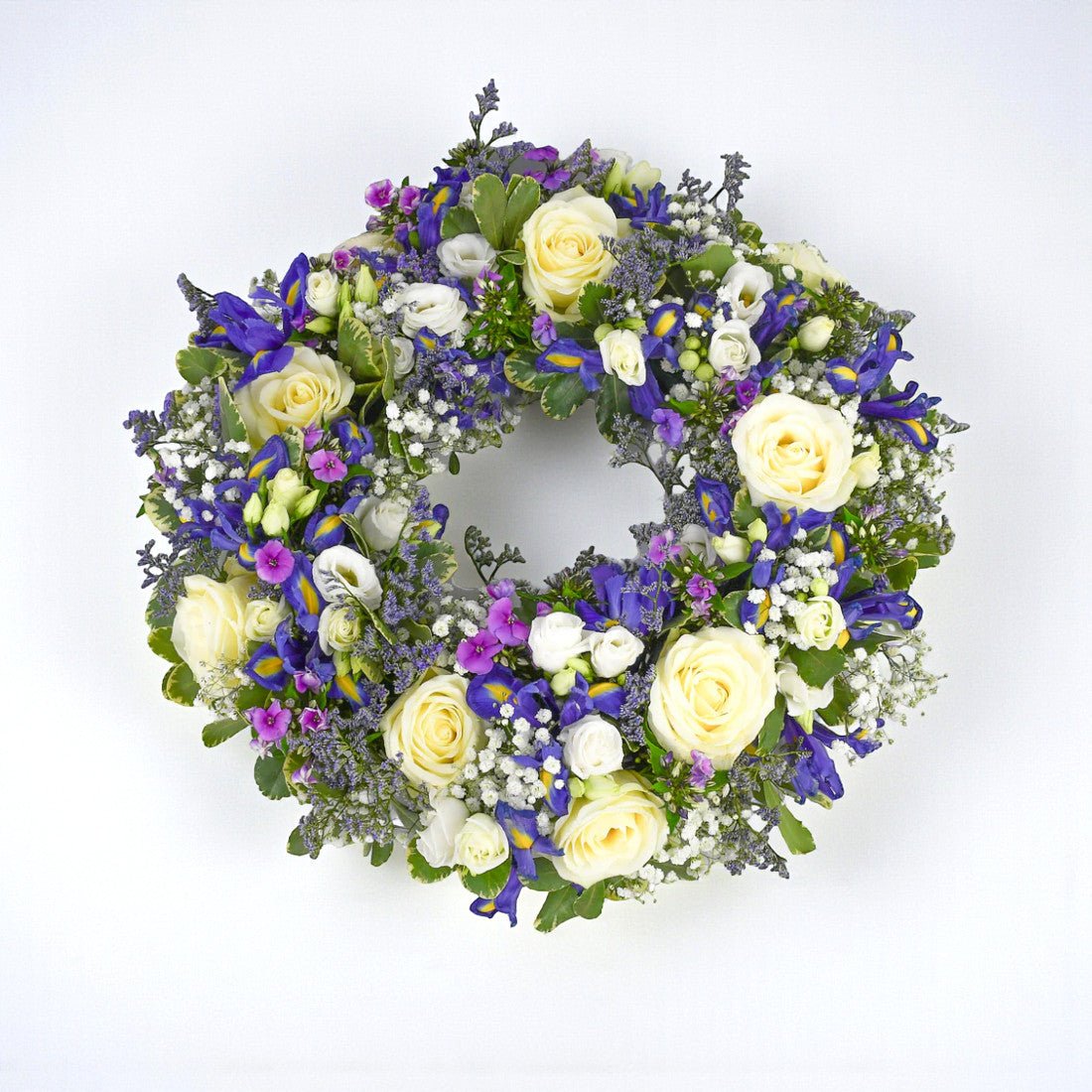 Purple and White Wreath - Flowers &amp; Plants Co