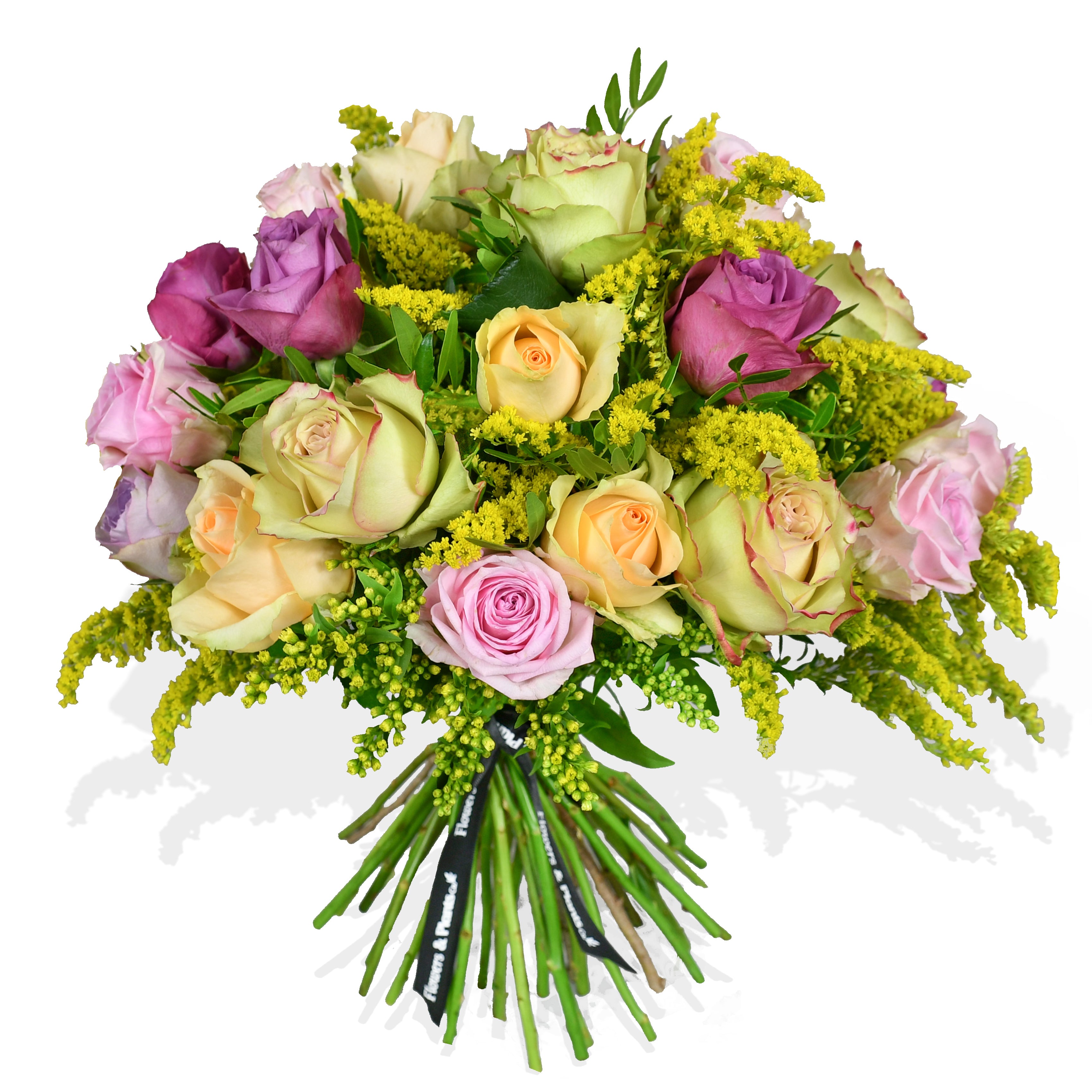 Yellow Roses with Solidago Bouquet